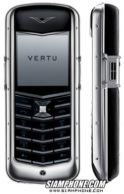 Vertu Constellation Polished Stainless Steel Black Leather