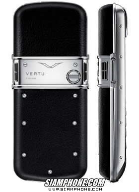 Vertu Constellation Polished Stainless Steel Black Leather