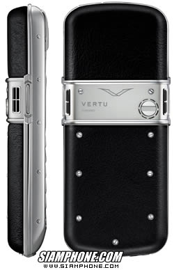 Vertu Constellation Satin Stainless Steel Black Leather