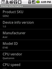 Acer beTouch E140 - เอเซอร์ E140